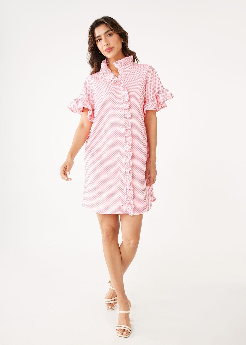 Robe Katie en coton touffeté saumon