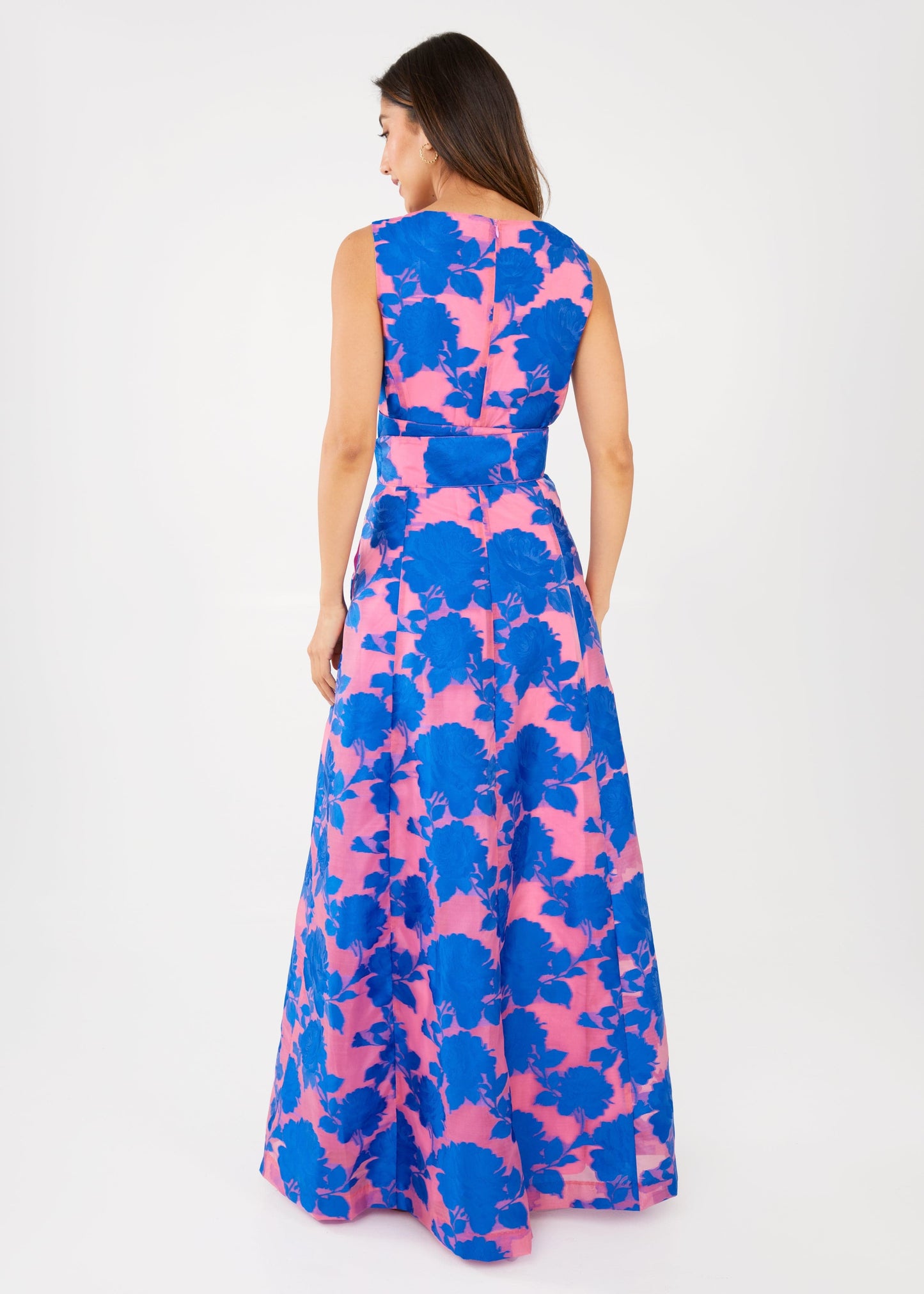 Robe Arden en organza rose et bleu thé