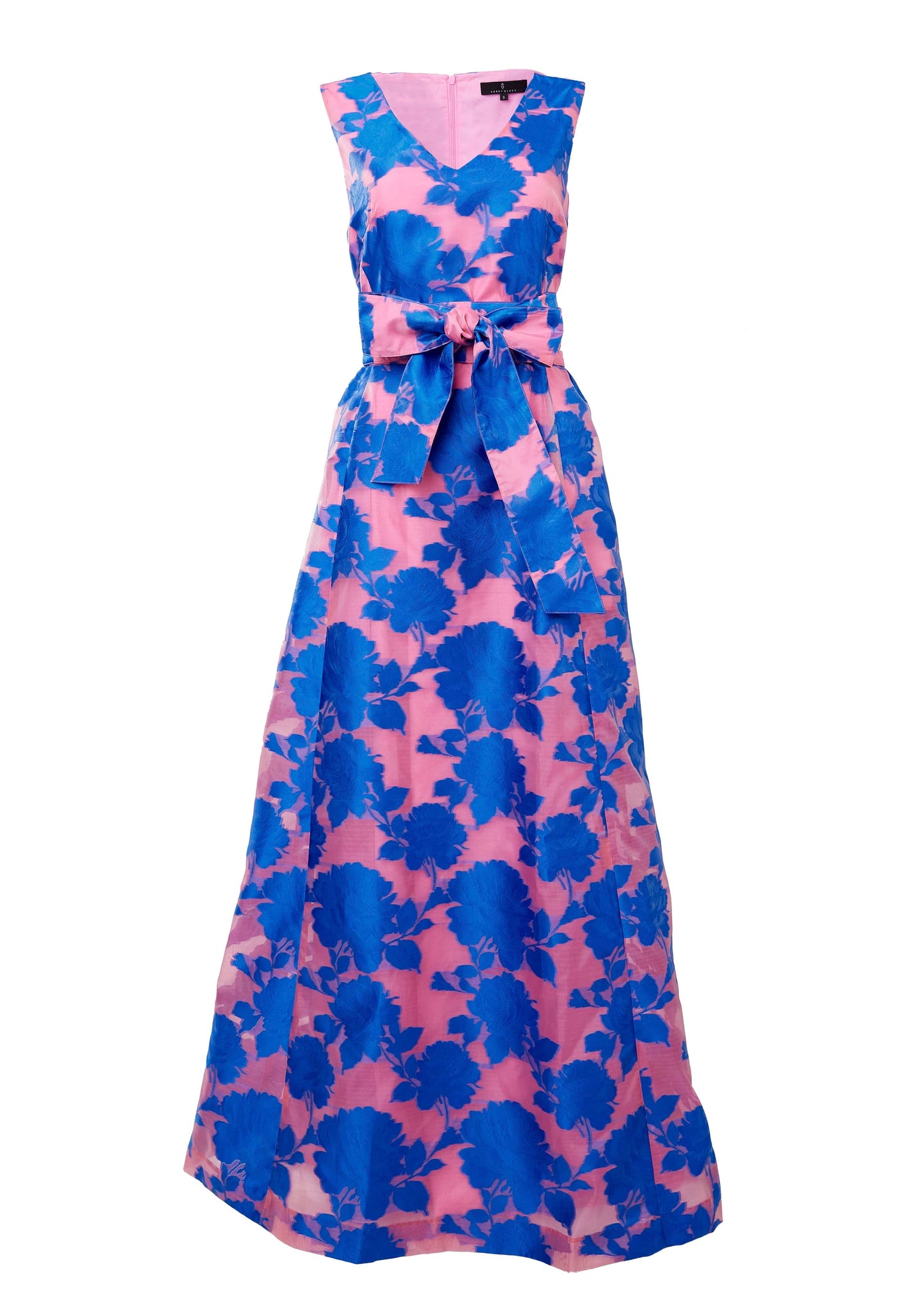 Robe Arden en organza rose et bleu thé