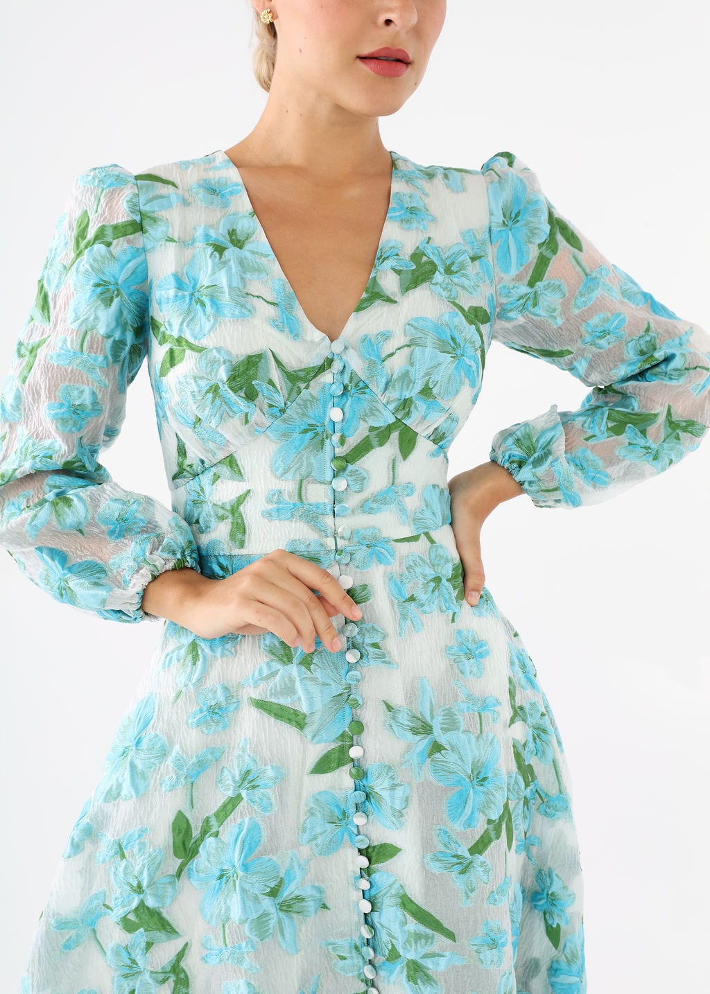 Robe Brooke en organza tropical