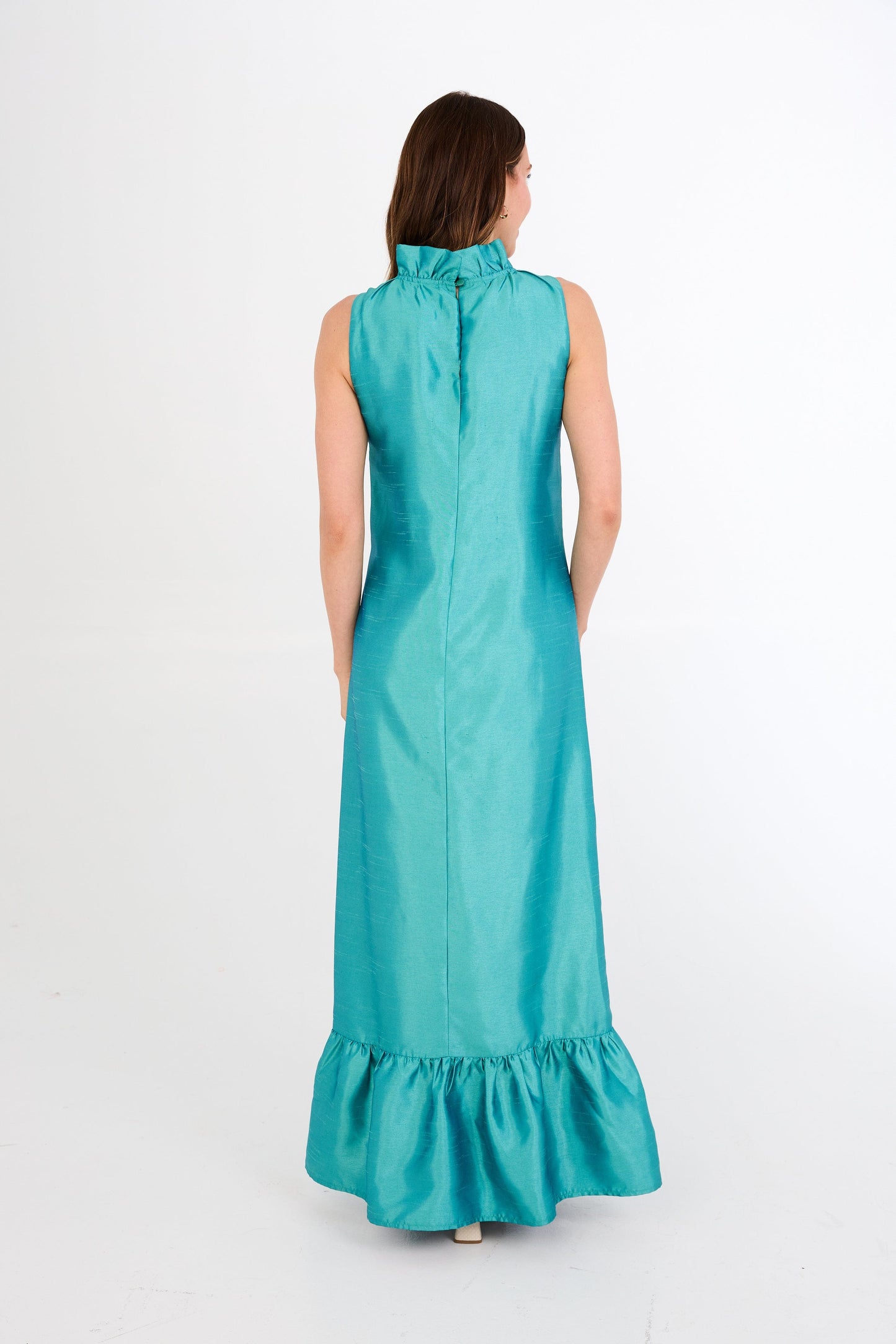 Robe Camille Teal Dupioni