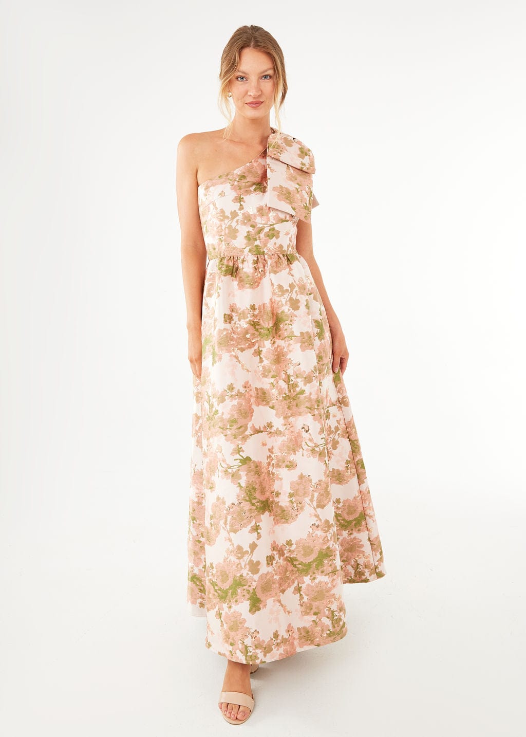 Robe Caroline en jacquard gypsophile
