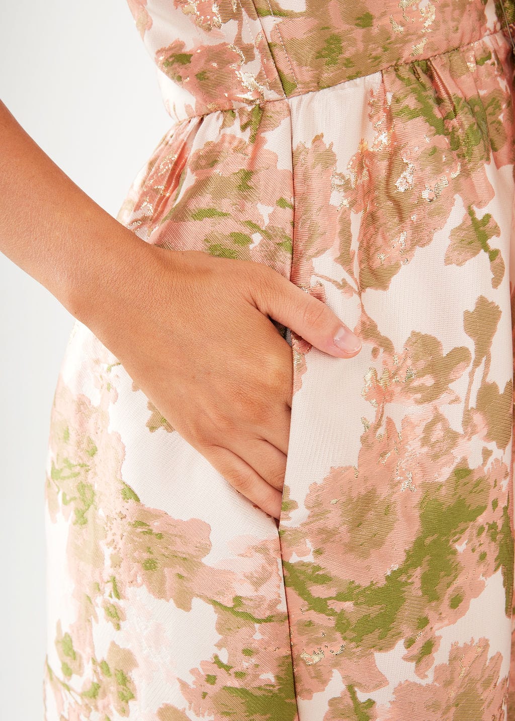 Robe Caroline en jacquard gypsophile