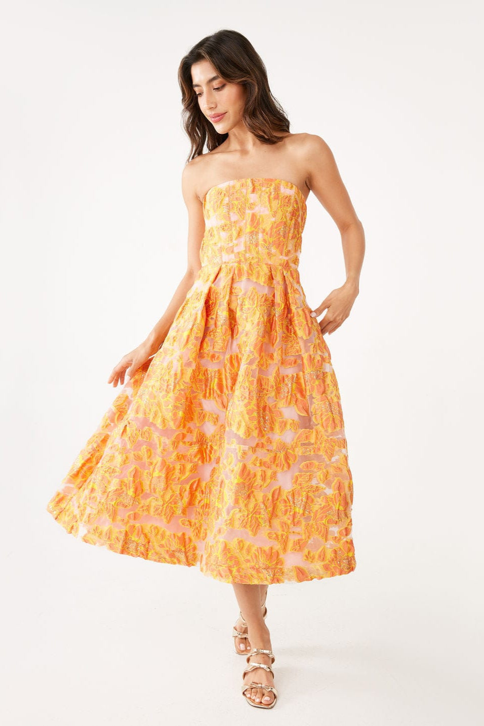 Robe Catherine en organza fleur d'oranger