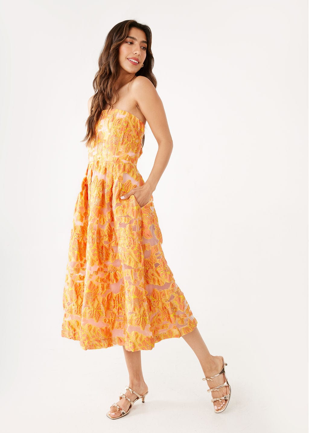 Robe Catherine en organza fleur d'oranger