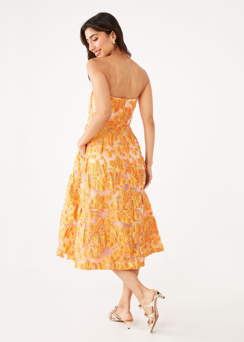 Robe Catherine en organza fleur d'oranger