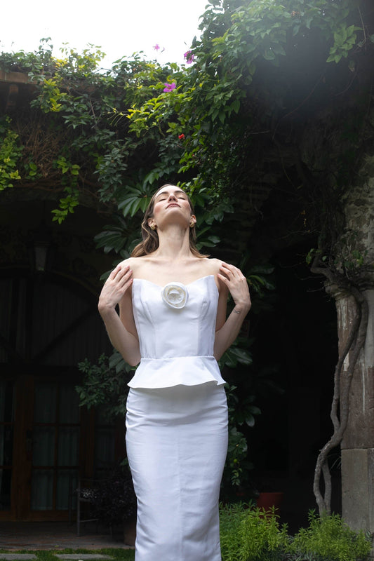 Haut corset Delicias, blanc