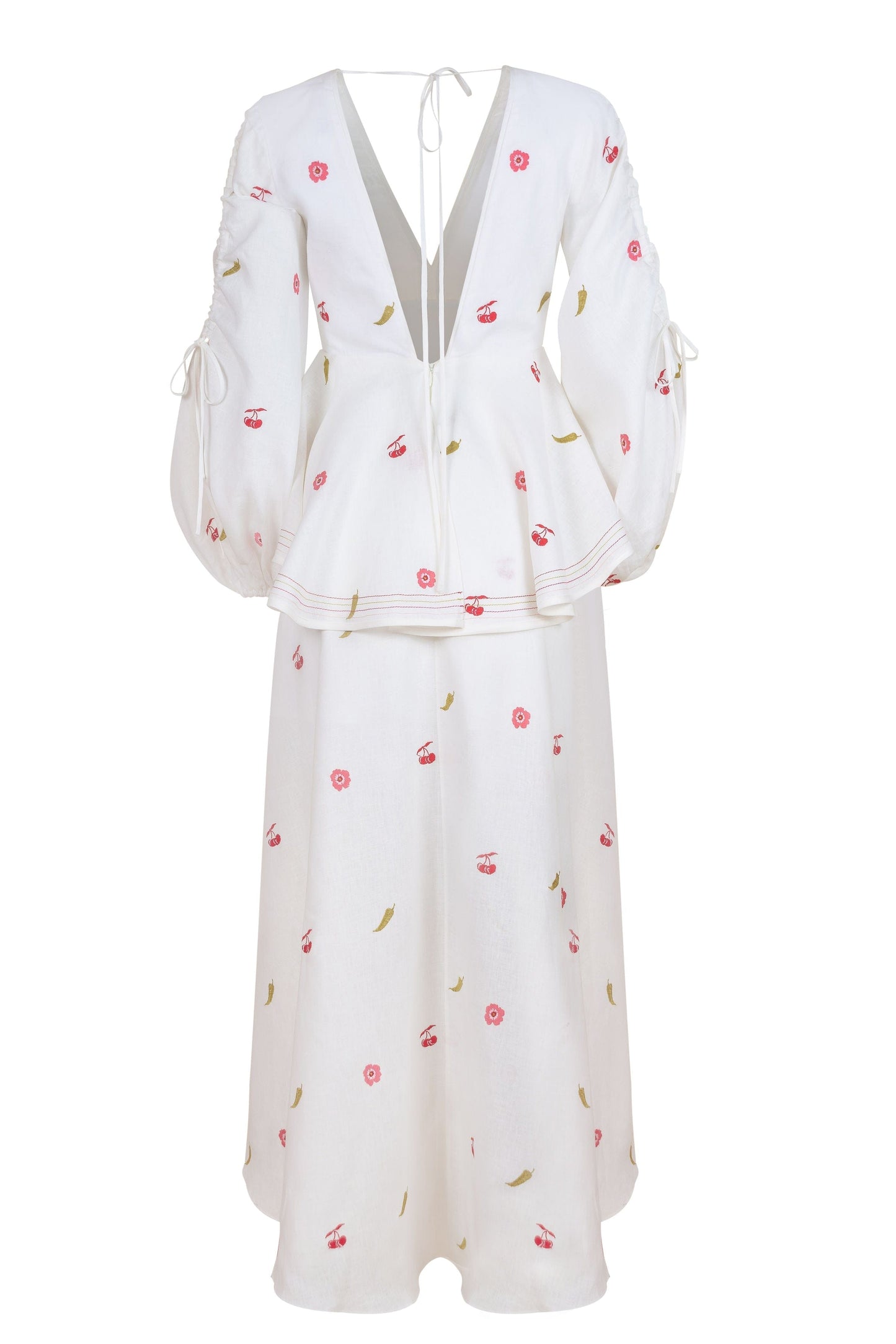 Robe Ola Bordado Cerise Picante