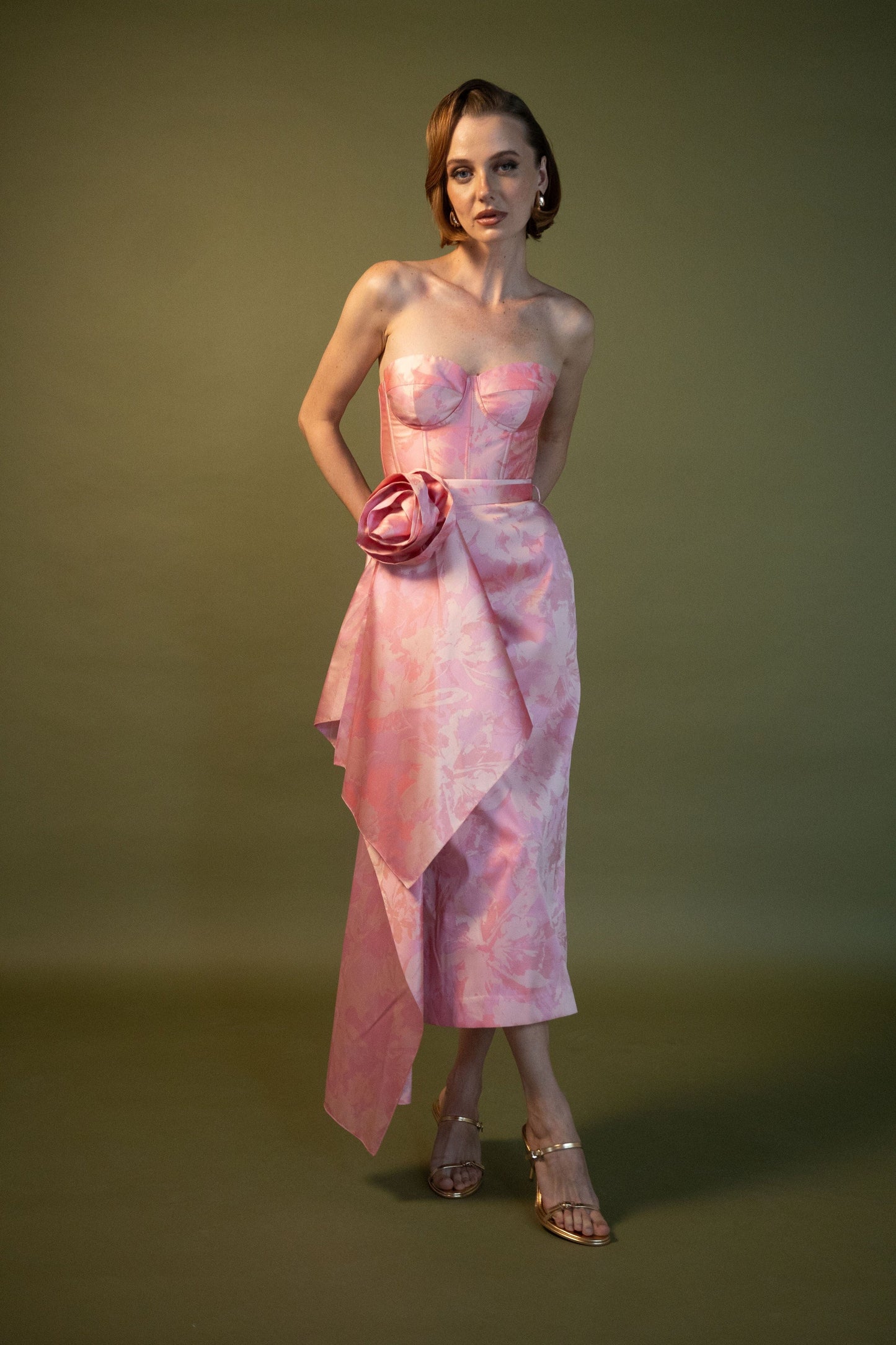 Jupe Crayon Idilio Mikado Rose