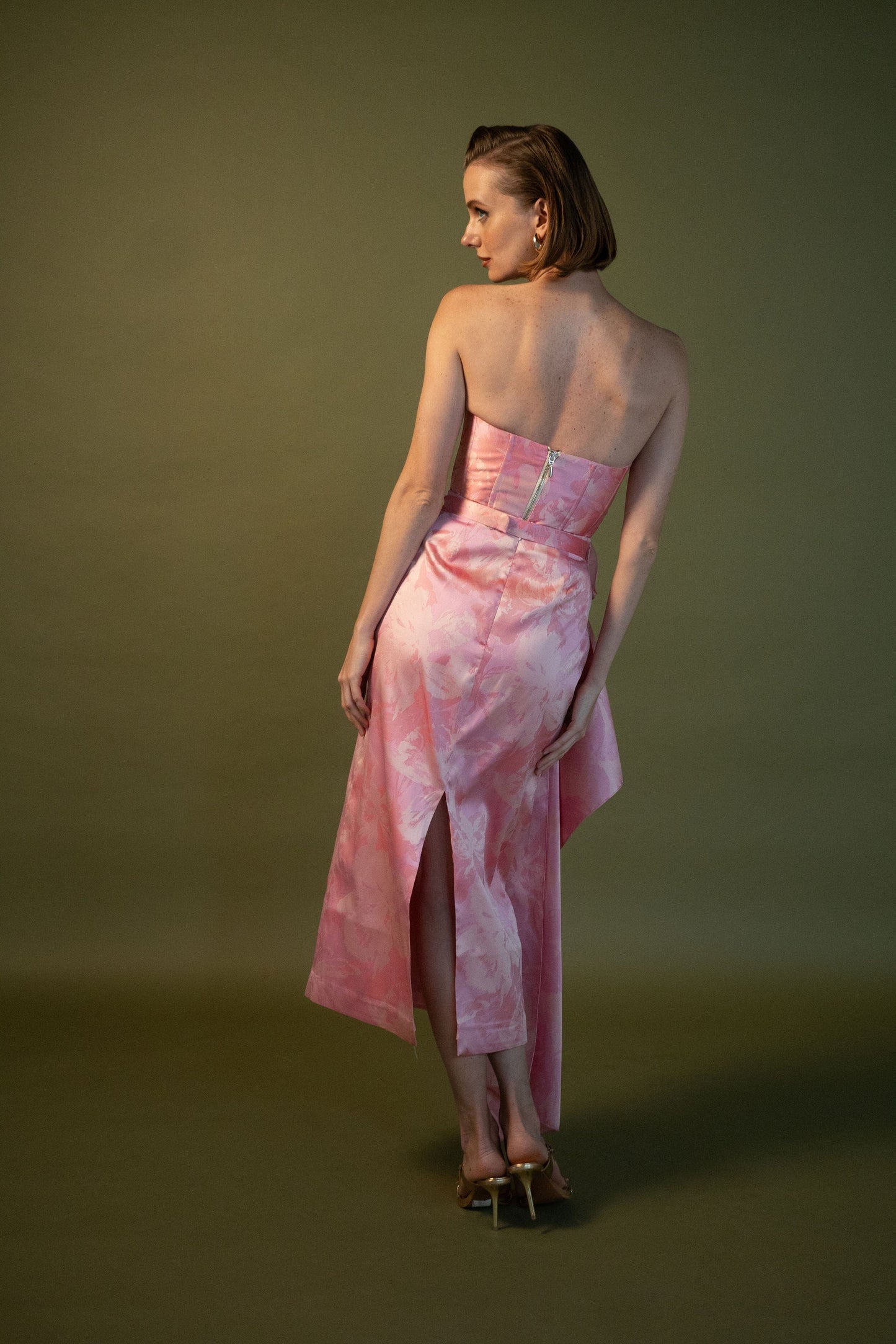 Jupe Crayon Idilio Mikado Rose