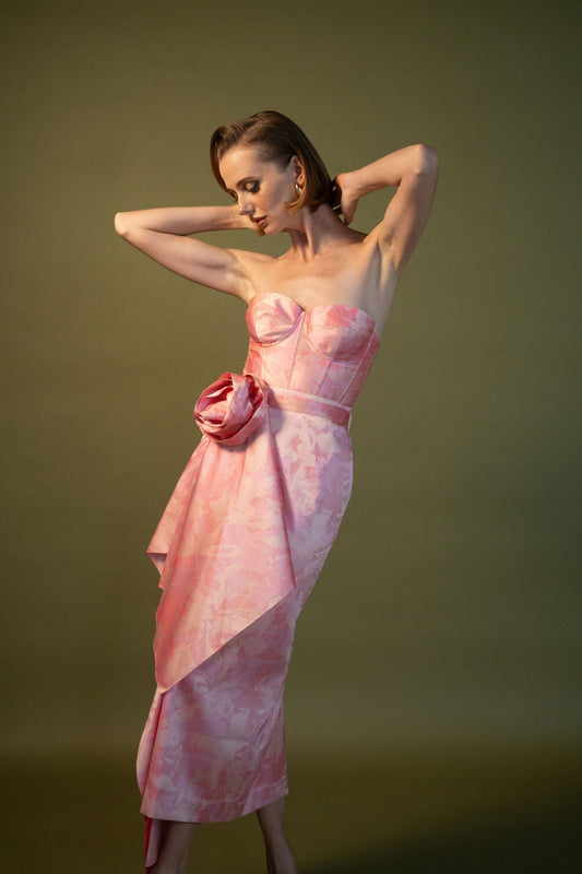 Jupe Crayon Idilio Mikado Rose