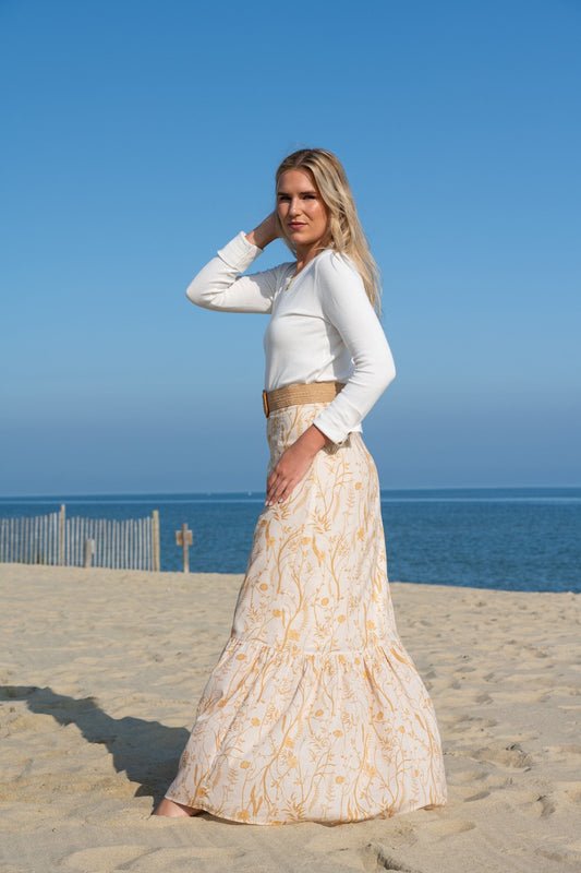 Jupe en lin Lizzie | Wisteria Tuscany Yellow