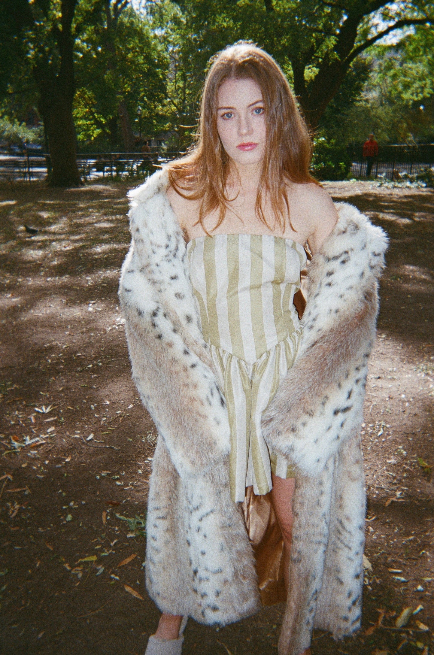 Robe courte Roxanne à rayures sauge