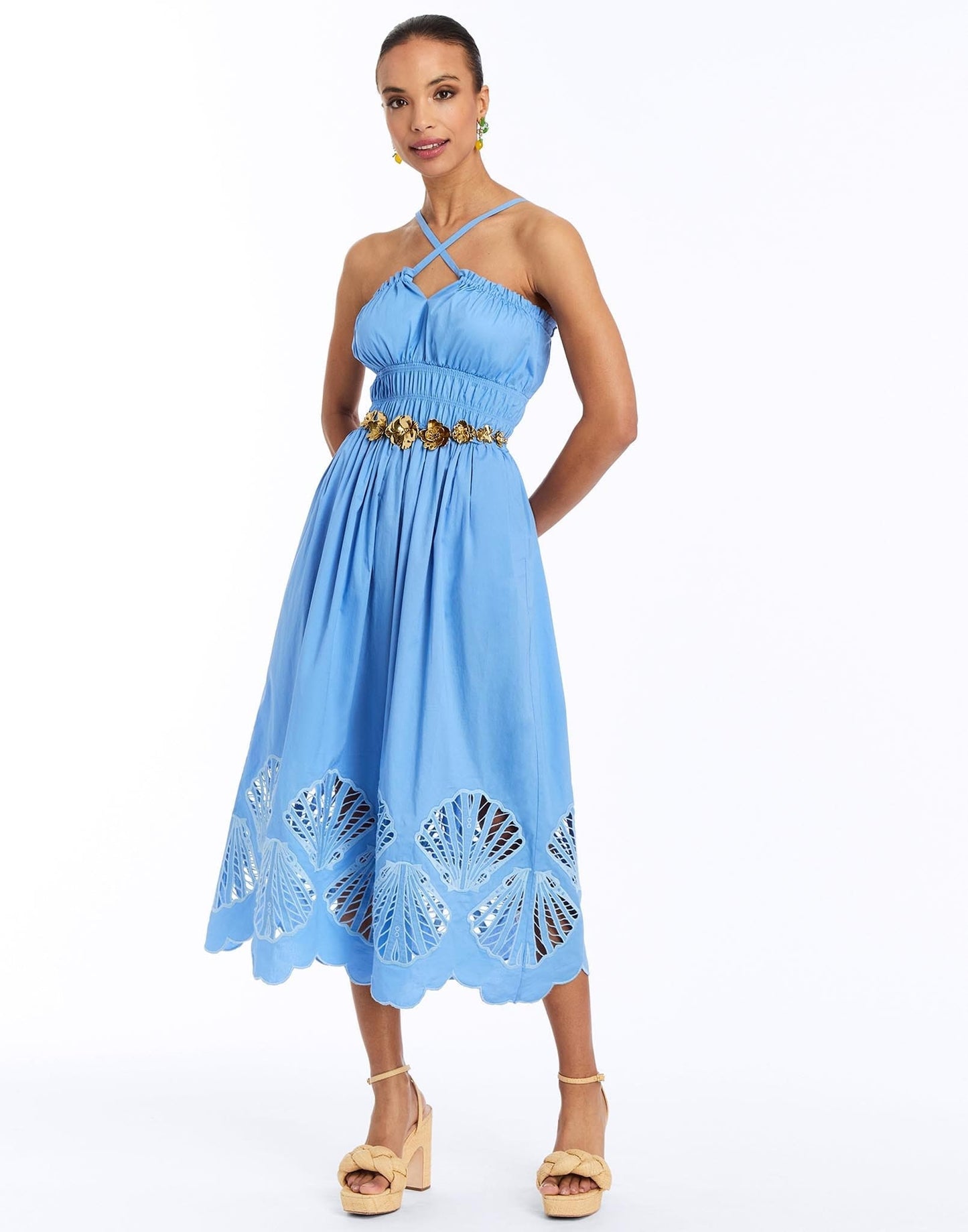 Robe midi à smocks Spritz