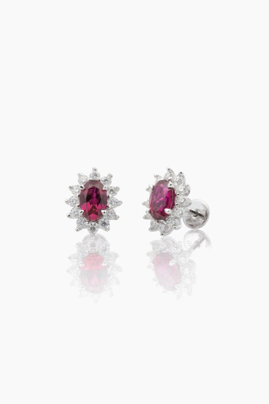 Clous d'oreilles Bea Red Ruby