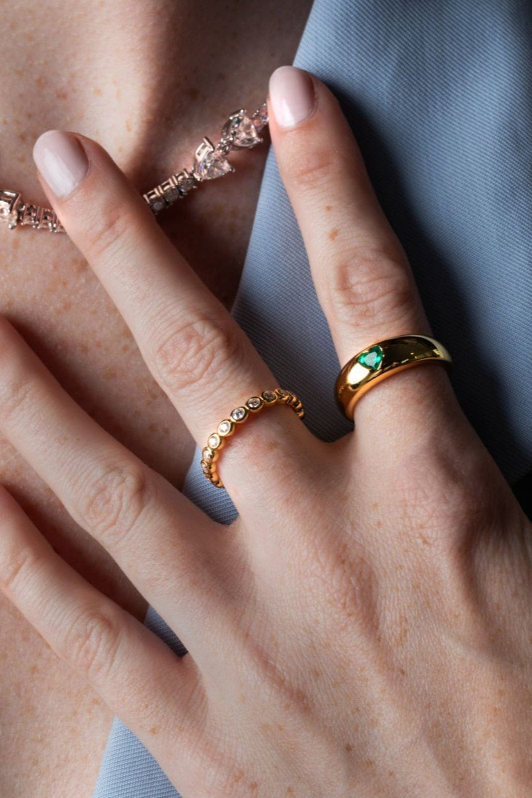 Bague dôme en forme de cœur Esme