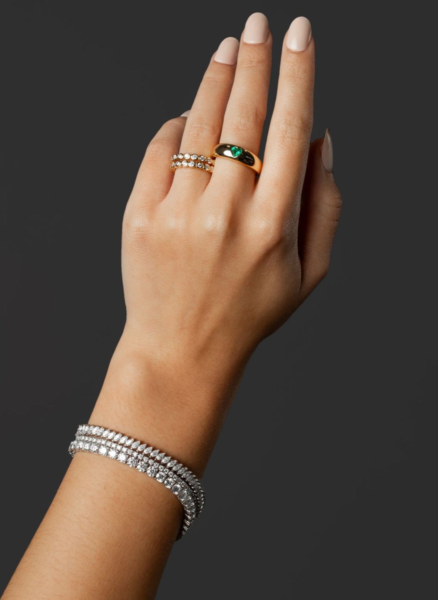 Bague dôme en forme de cœur Esme