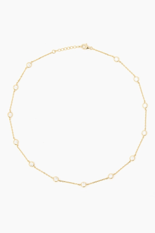 Collier stationnaire à lunette ronde Lena