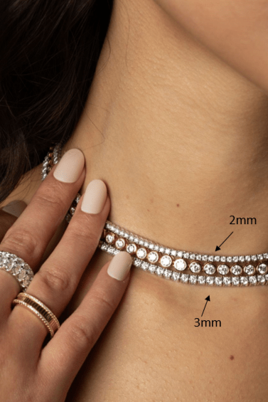 Collier tennis rond Mae 2 mm
