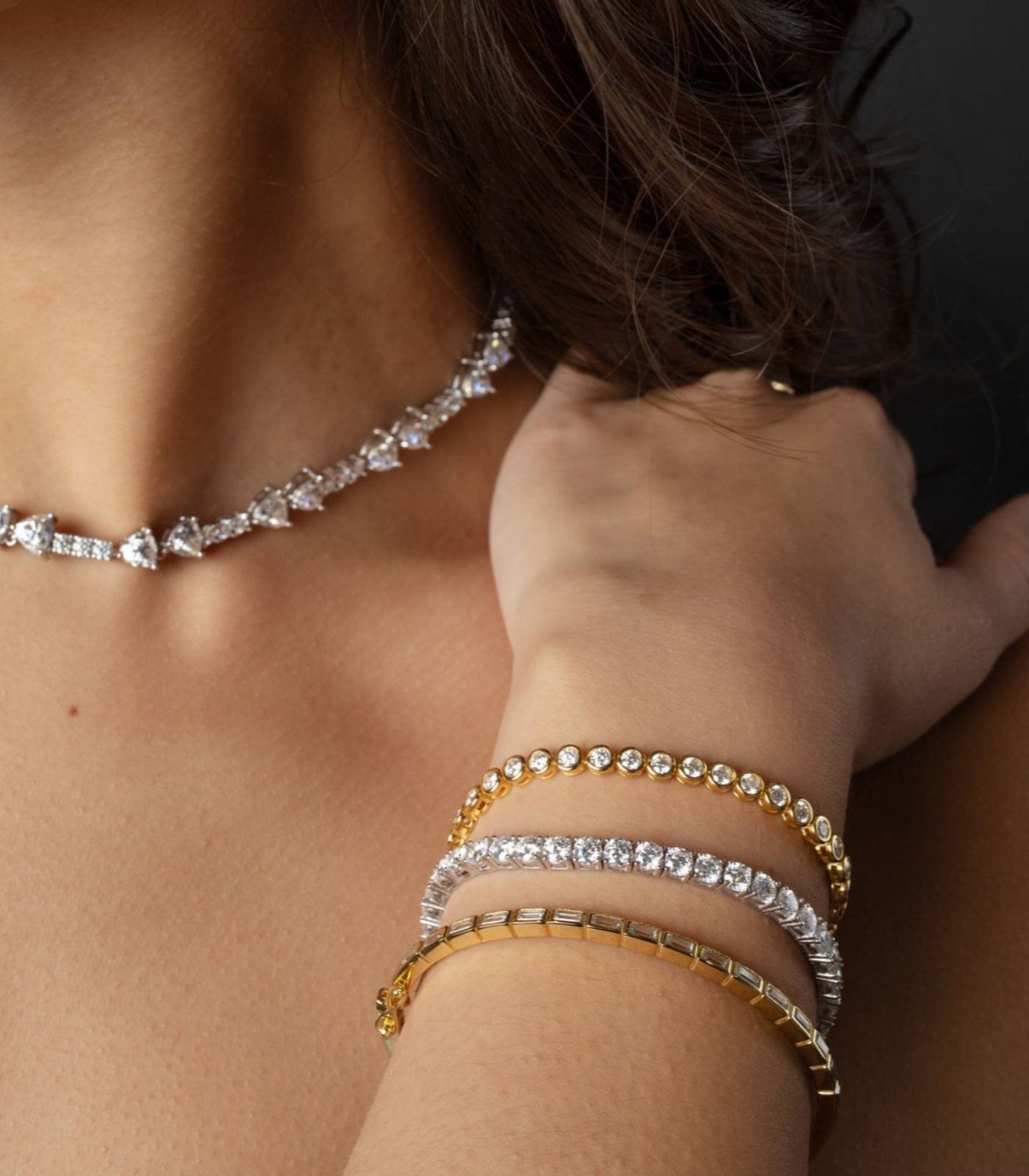 Bracelet tennis Remi 4 mm avec lunette en or