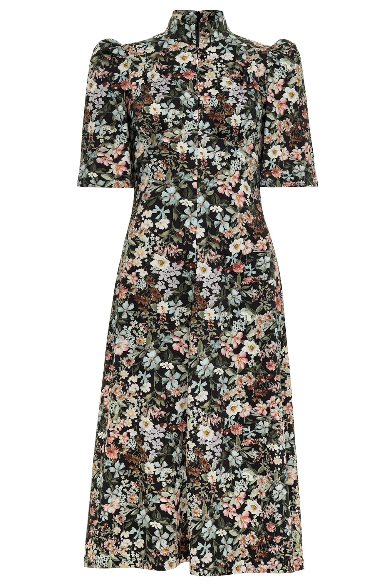 Robe Esther / Coton fleuri noir