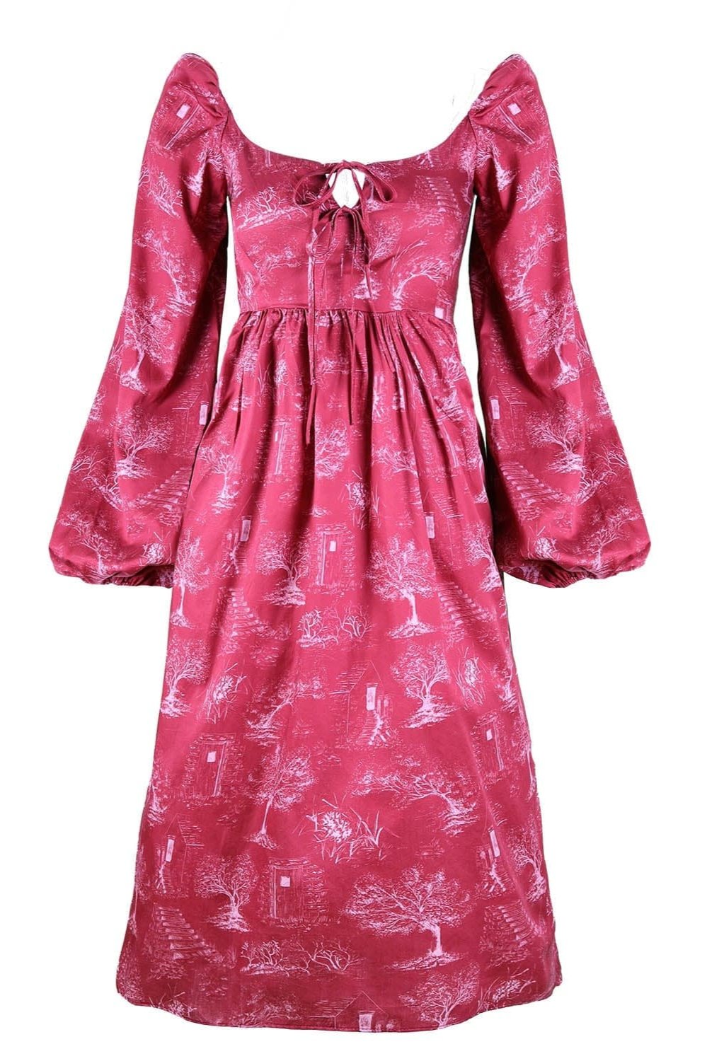 Robe Marcela / Rouge Rubis + Toile de Coton Albâtre