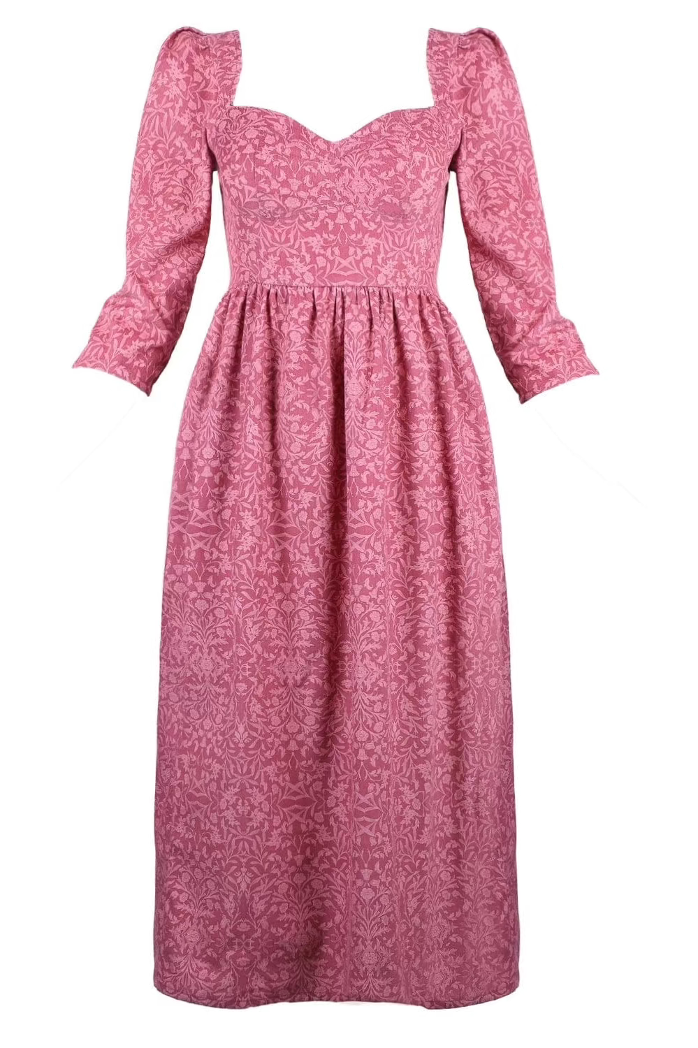 Robe violette en velours côtelé de coton rose baroque