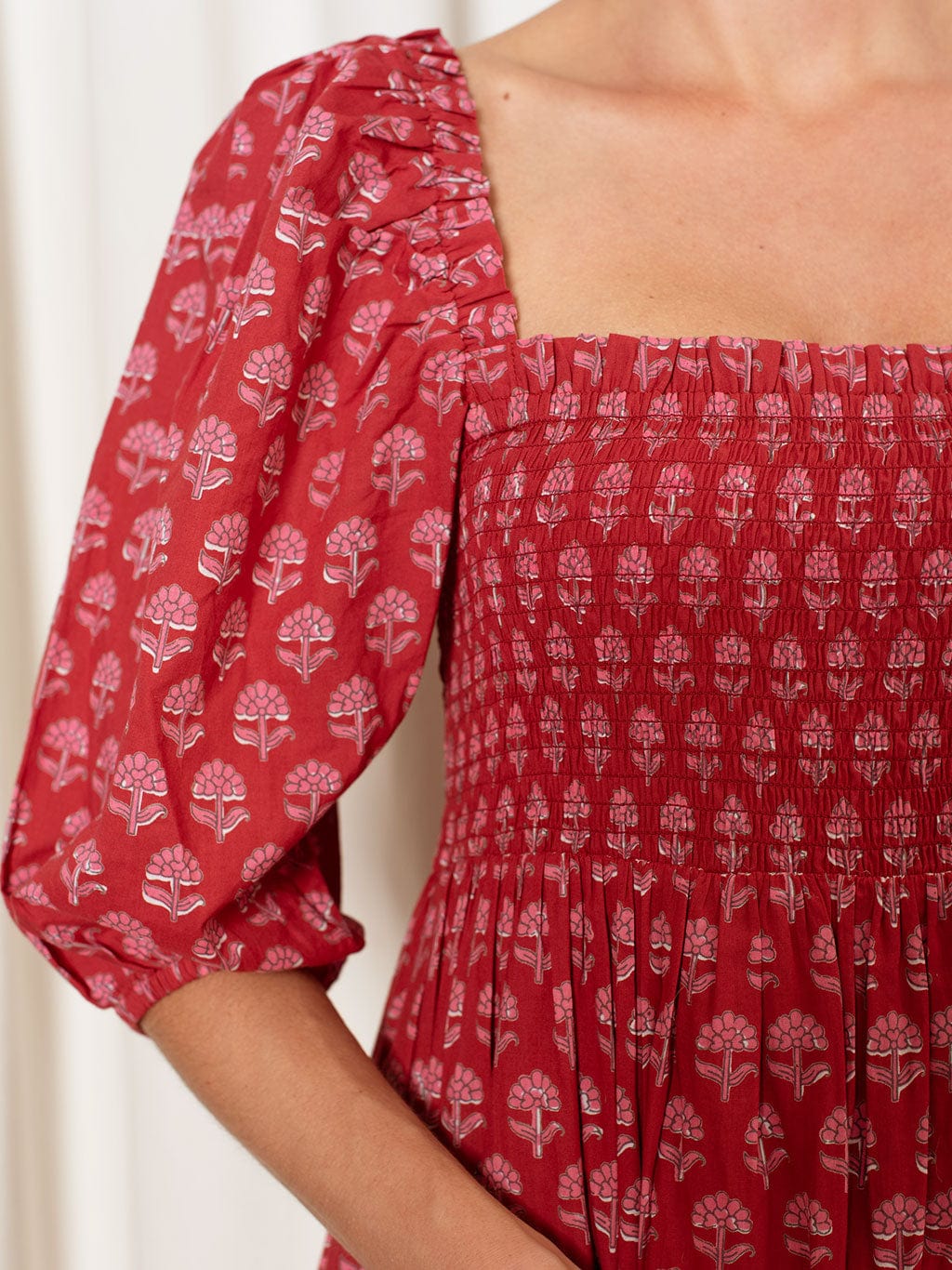 Robe Elsie Hortensia rouge et rose