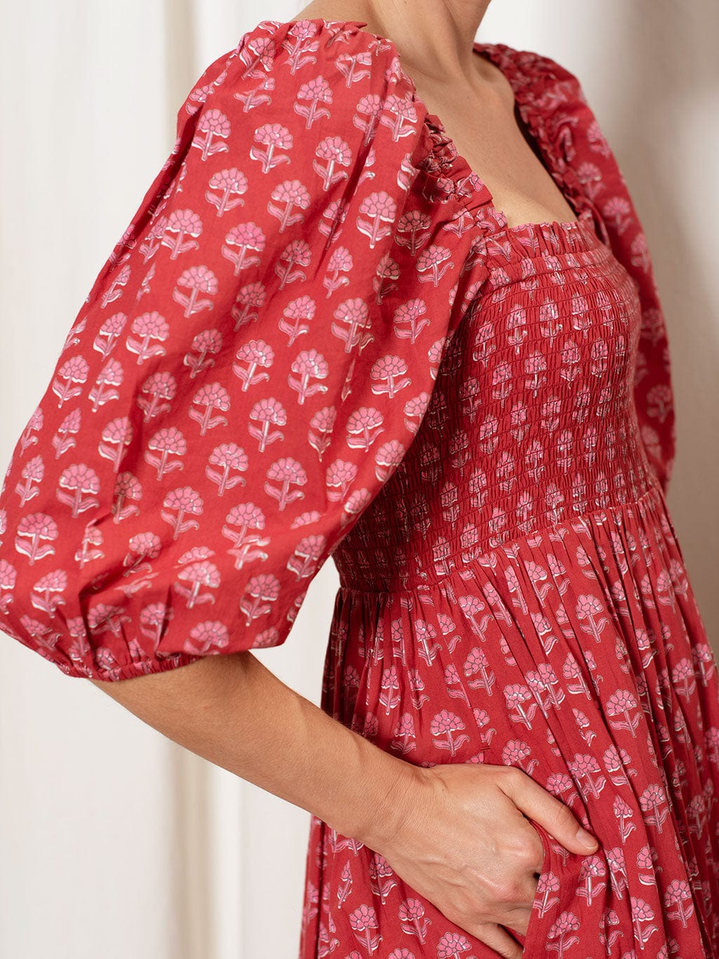 Robe Elsie Hortensia rouge et rose