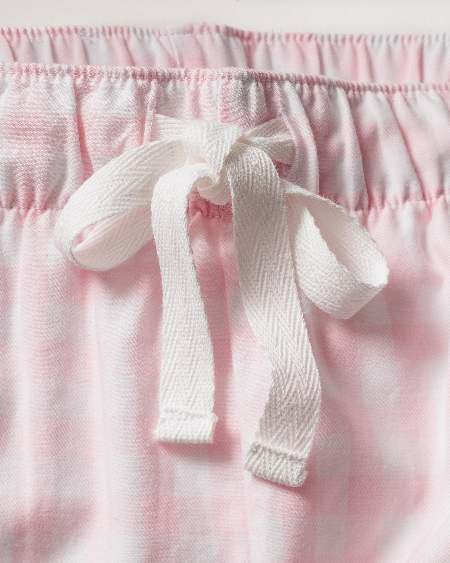 Ensemble pyjama en sergé pour femme à carreaux vichy rose