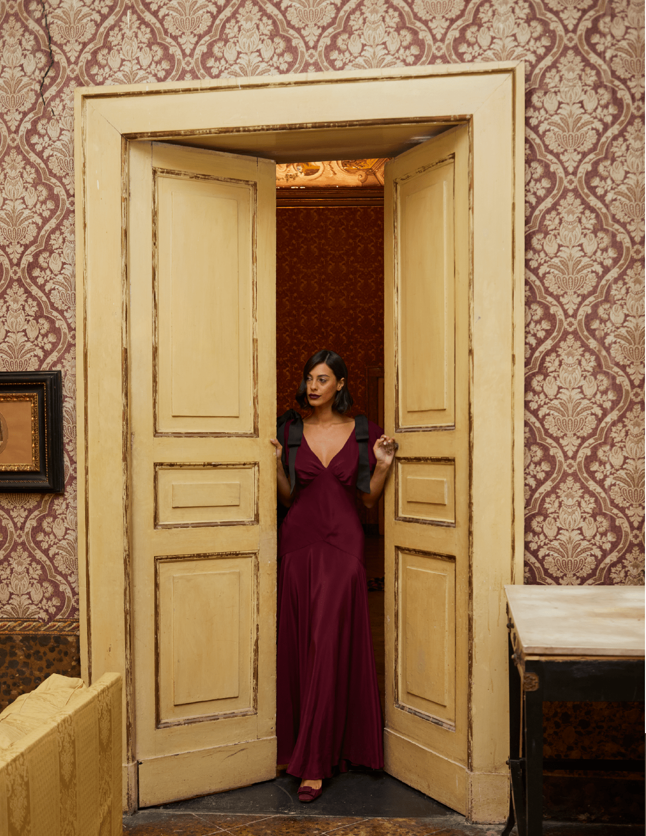 Robe à nœud Amara Mûre