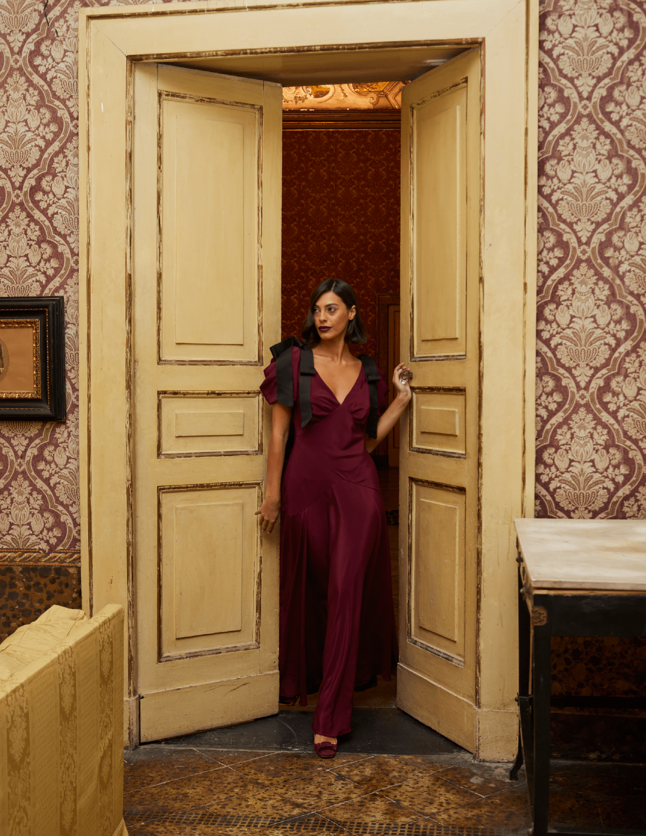 Robe à nœud Amara Mûre
