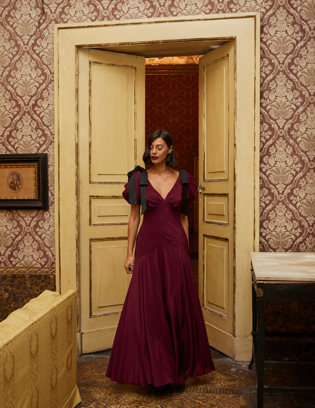 Robe à nœud Amara Mûre