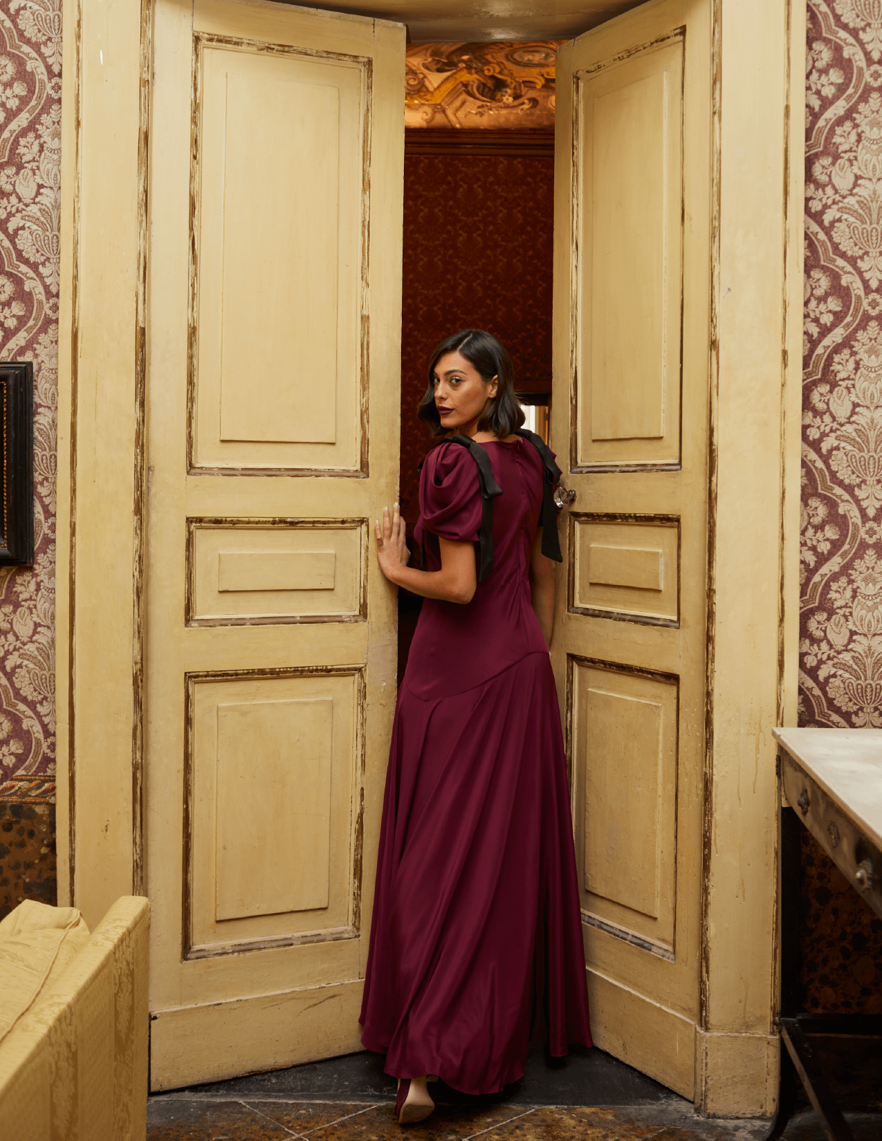 Robe à nœud Amara Mûre