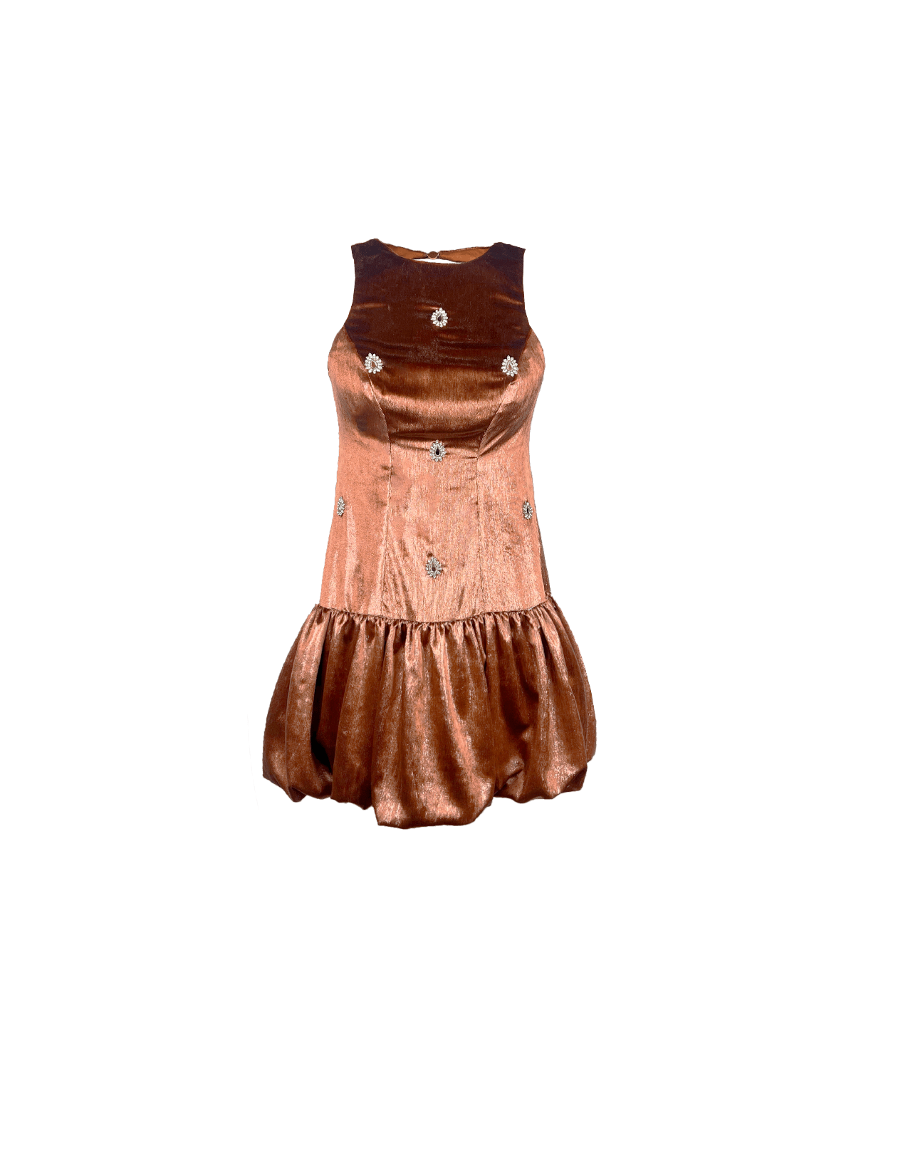 Velours bronze brodé Selestia