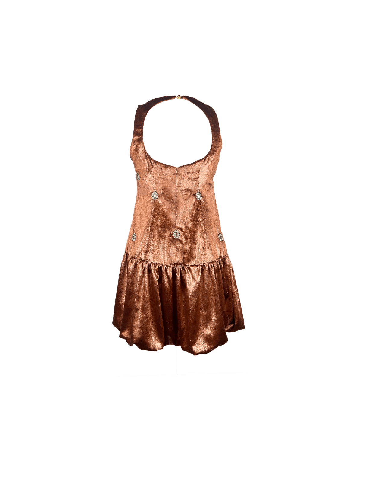 Velours bronze brodé Selestia