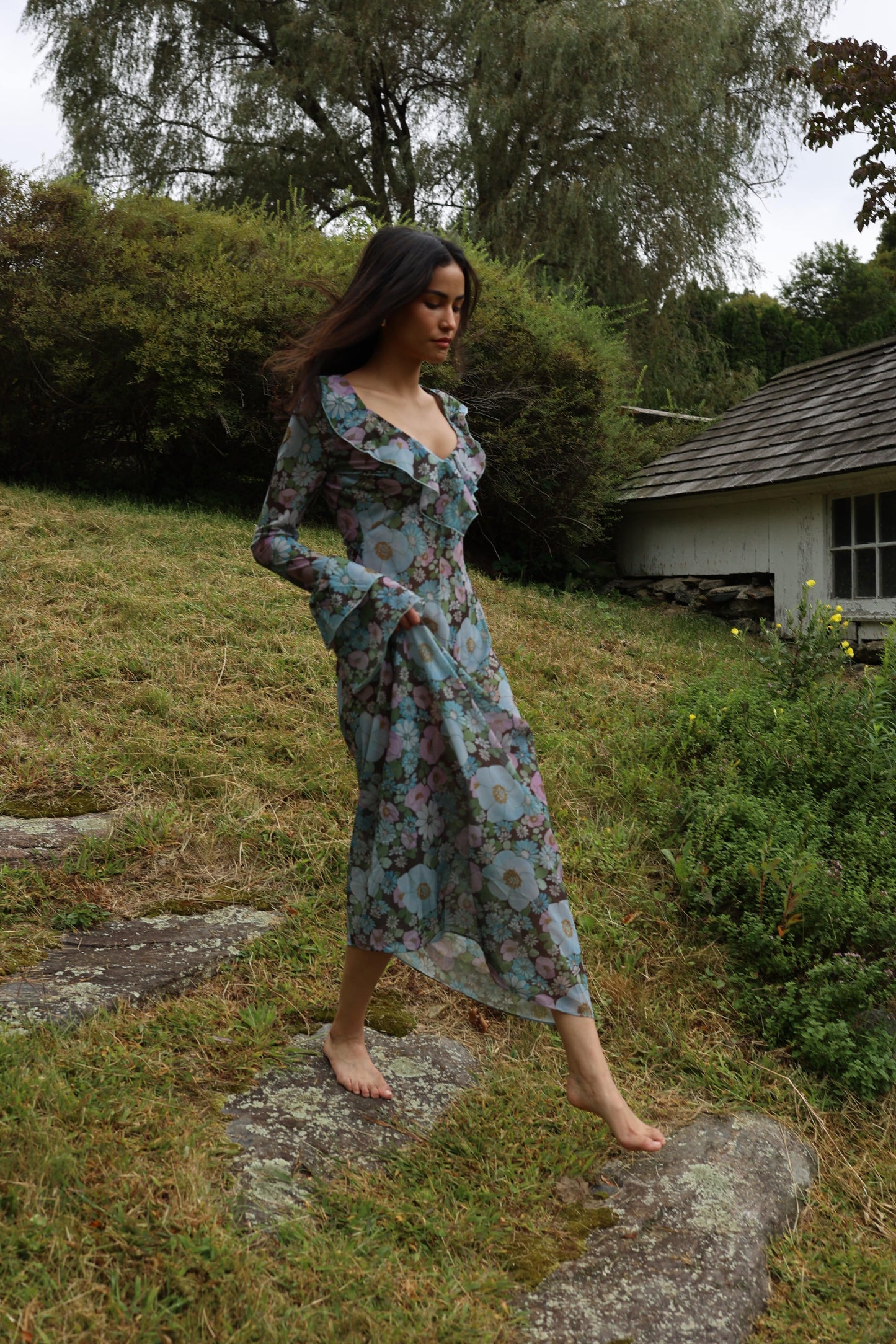 Robe Shellona à fleurs vintage