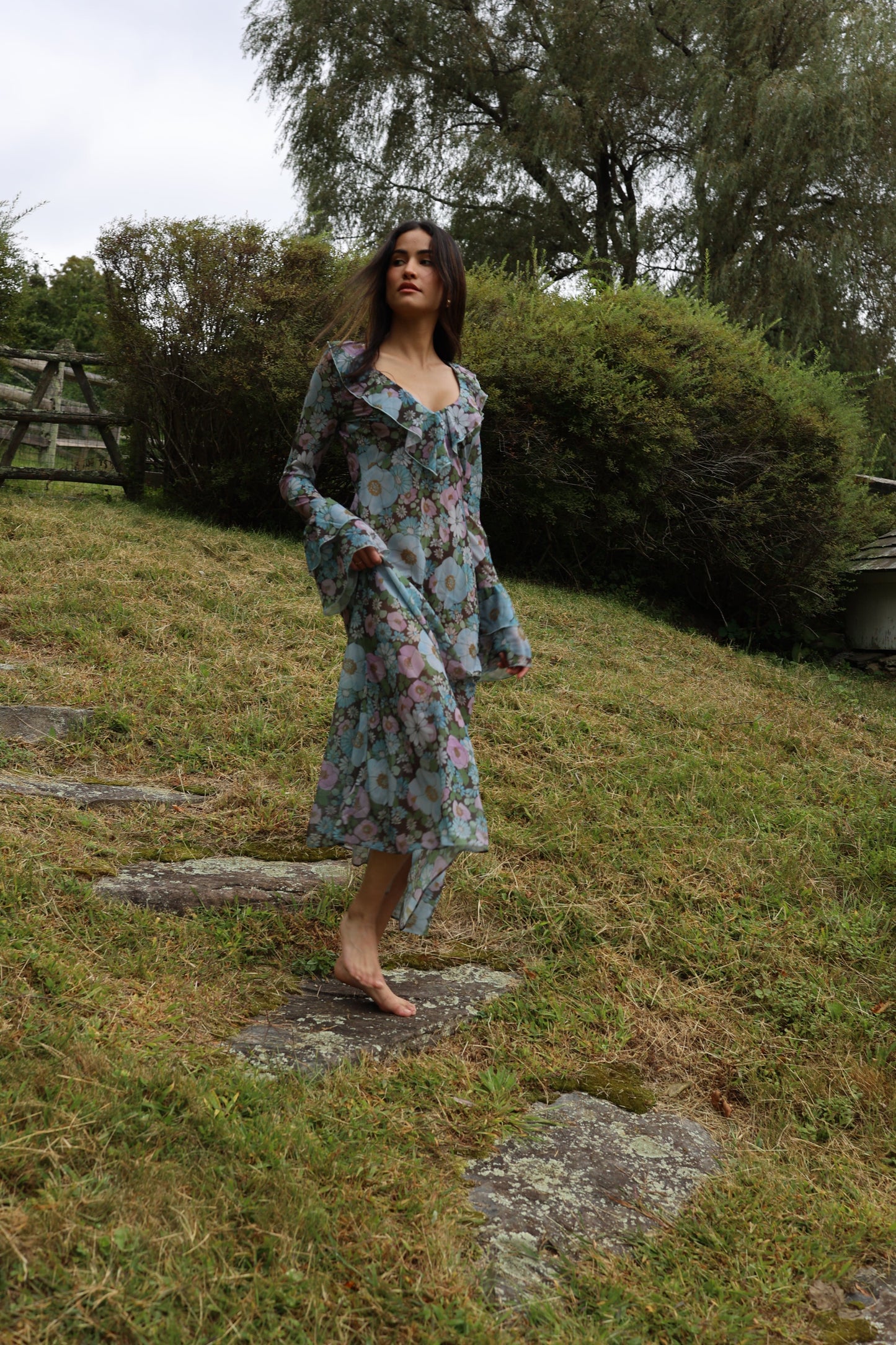 Robe Shellona à fleurs vintage