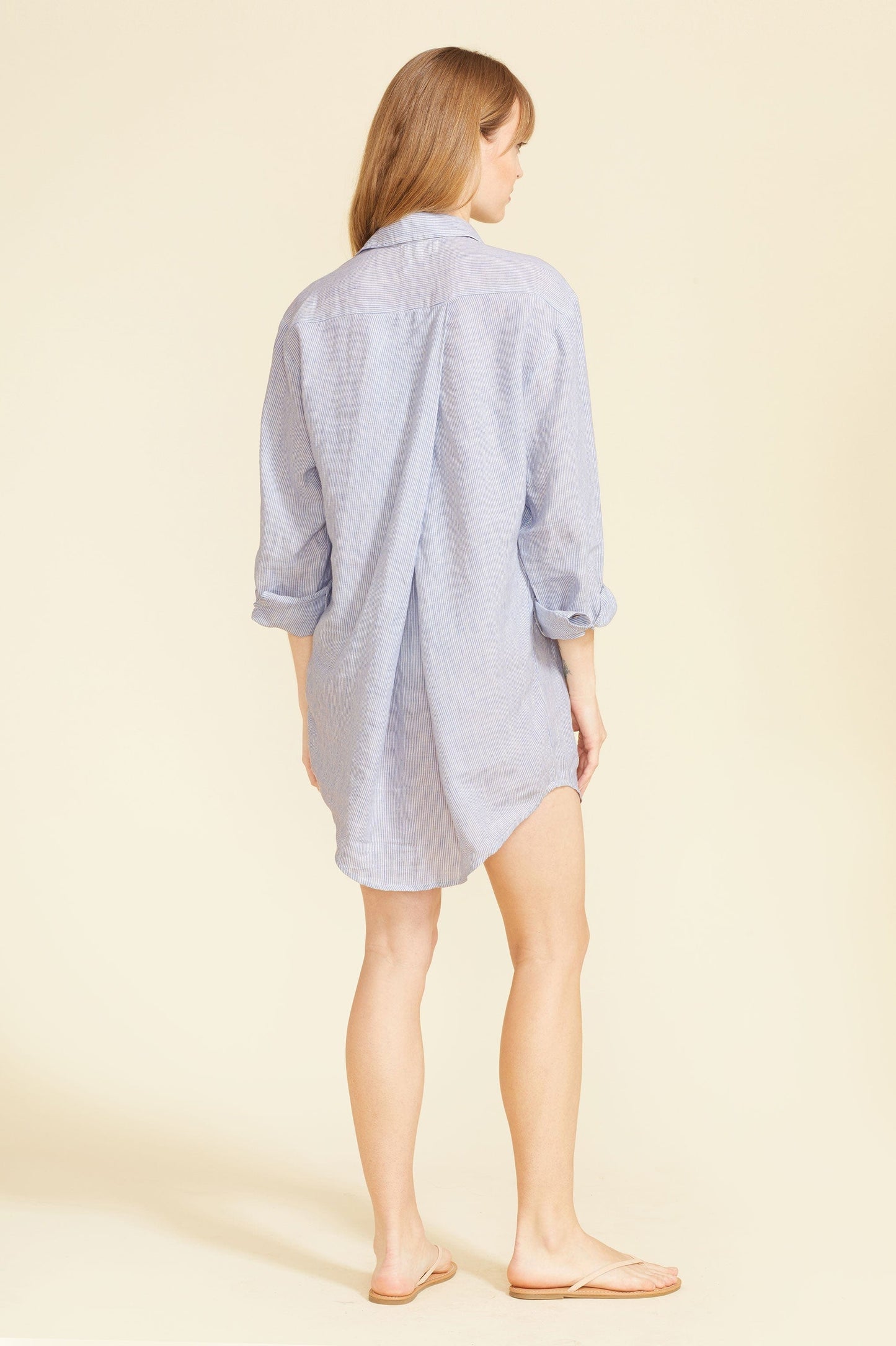 Robe chemise Lido - Rayures bleu clair