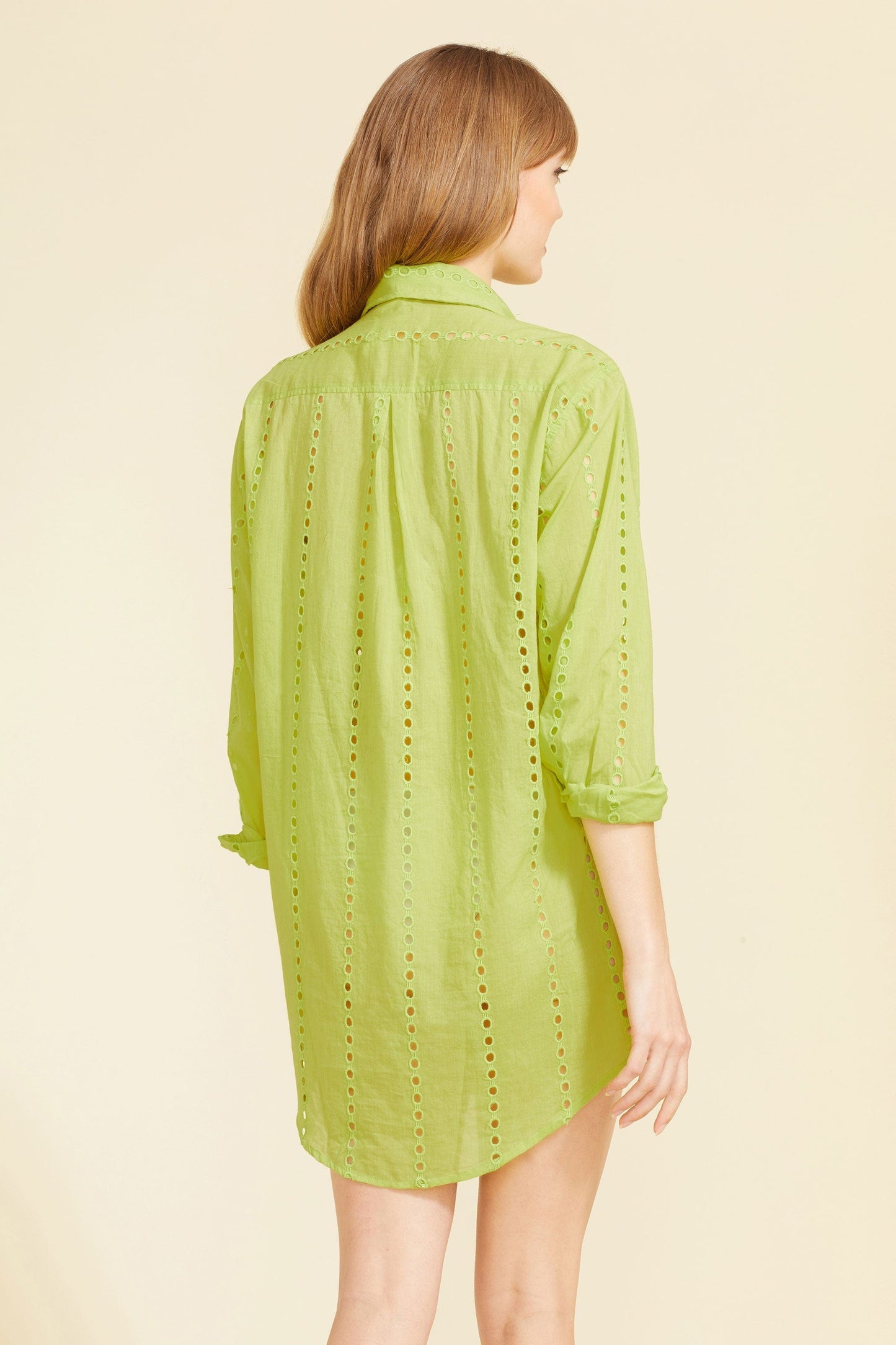 Robe chemise Positano - Chartreuse