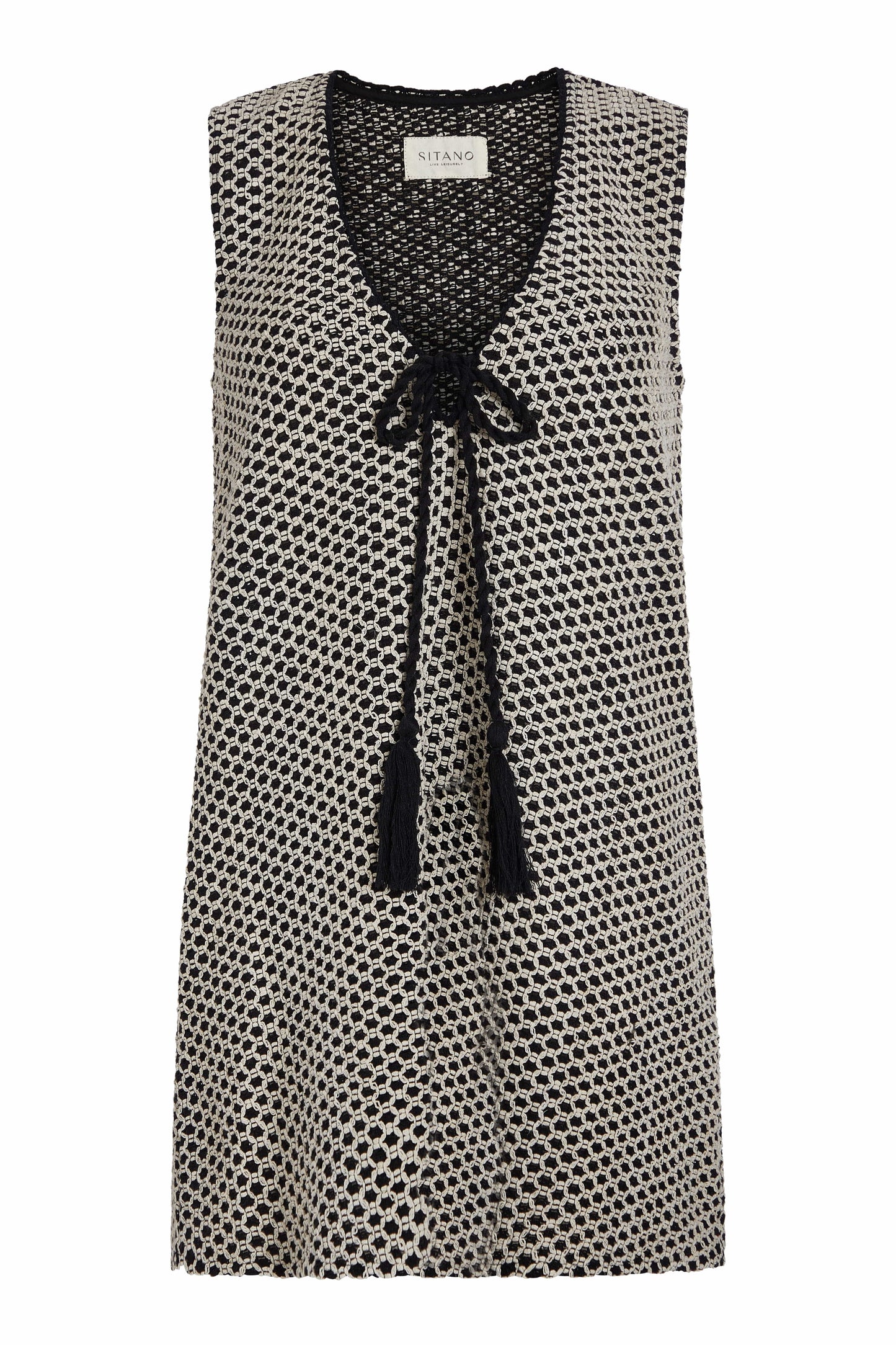 Robe courte Sorrento - Noir et crème