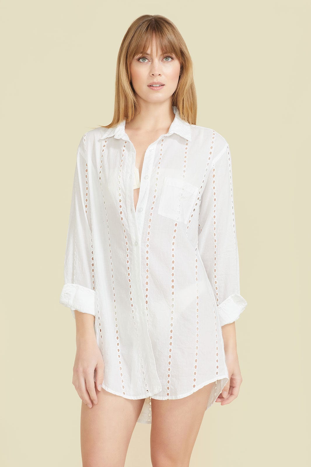 Robe chemise Positano - Blanche
