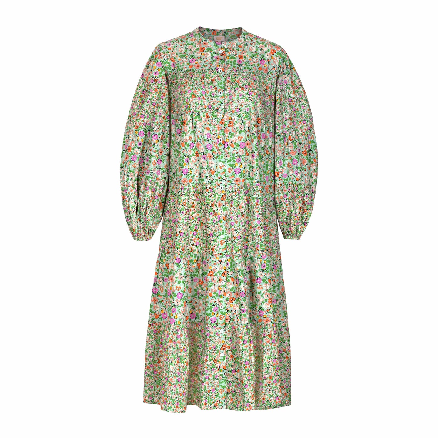 Robe Anna à fleurs de citron vert