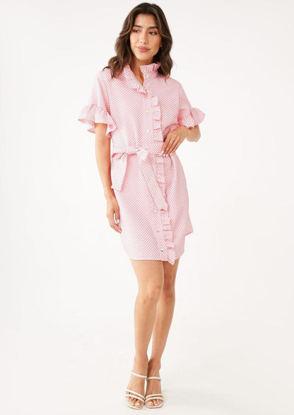 Robe Katie en coton touffeté saumon