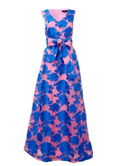 Robe Arden en organza rose et bleu thé