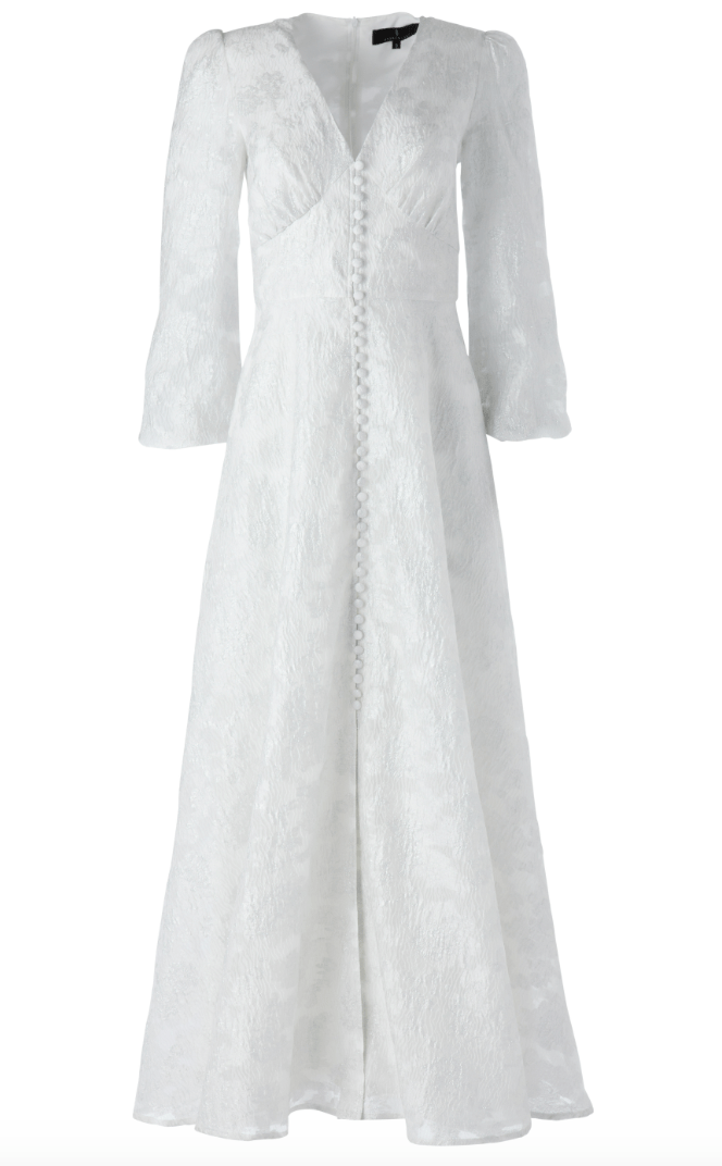 Robe Brooke en organza blanc argenté