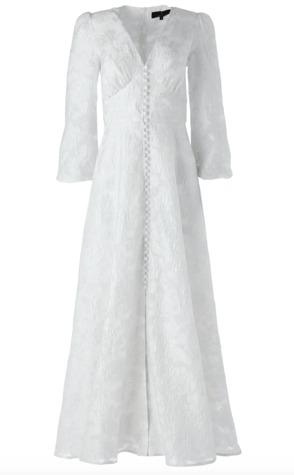 Robe Brooke en organza blanc argenté