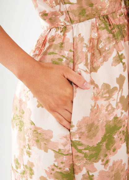 Robe Caroline en jacquard gypsophile