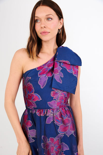Robe Caroline Fuchsia Marine Pivoine Organza