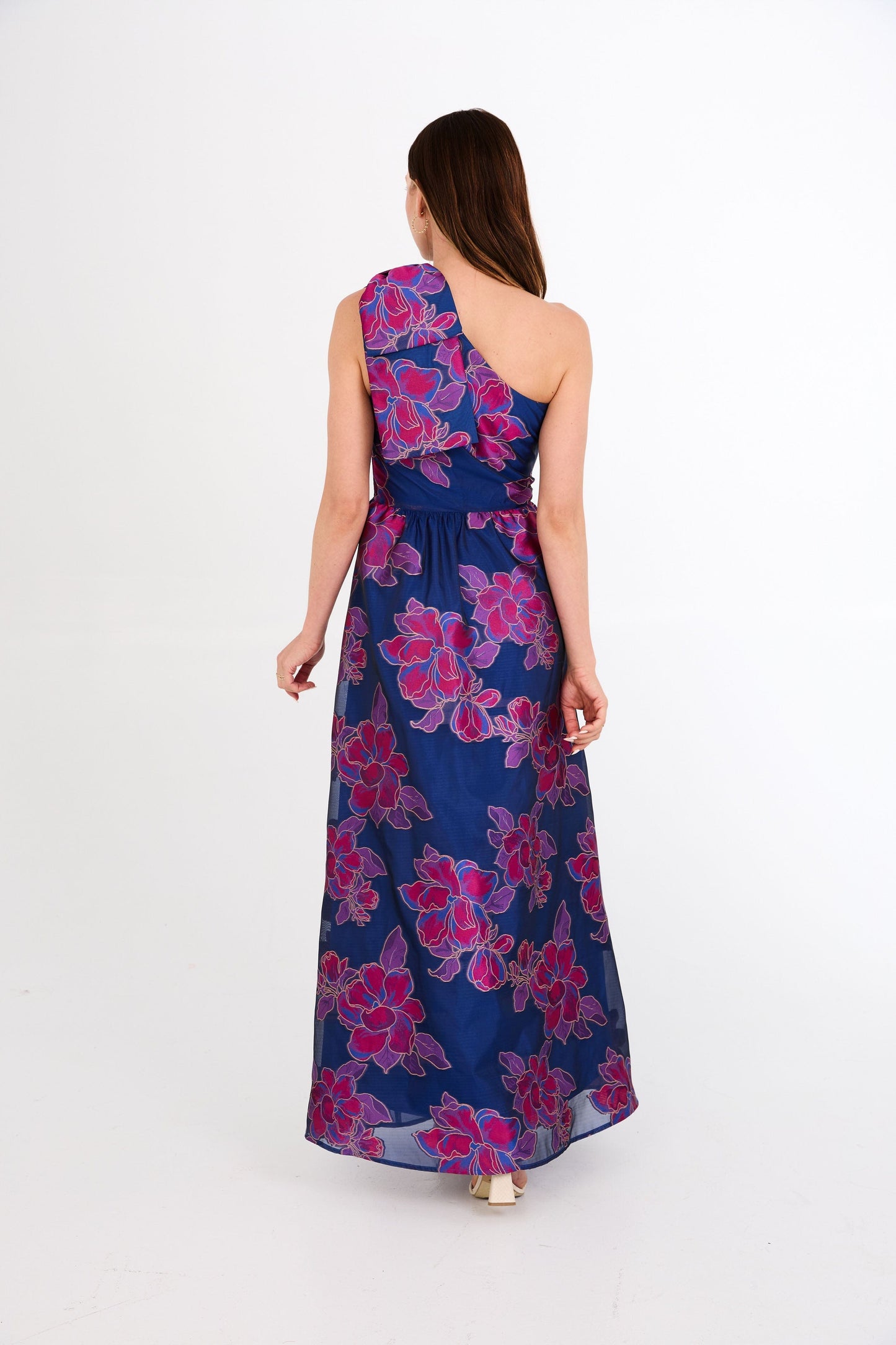 Robe Caroline Fuchsia Marine Pivoine Organza